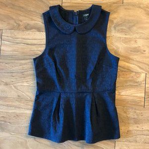 J. Crew Peter Pan Peplum Shirt in Jacquard